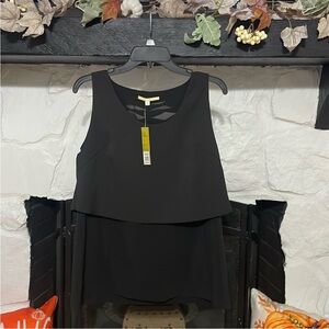 Gianni Bini Black Layered Top